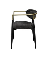 Streamdale Furniture Jaramillo Side Chair (Set-2), Black Fabric & Black Finish