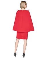 Karl Lagerfeld Paris Women's Bow-Shoulder Cape Dress