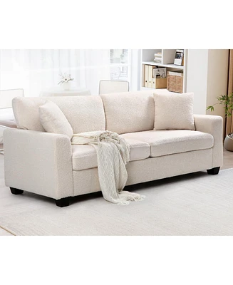 gaomon 83" Loveseat Sofa for Living Room, Modern Simple Teddy Couch with Wide Armrest