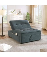 Slickblue 4-in-1 Sofa Bed and Chair Bed: Multi-Function Folding Ottoman with Storage Pocket and Usb Port for Small Spaces