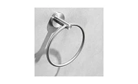 Slickblue Brushed Silver Bathroom Accessories Set with Robe Hooks and Towel Ring for Modern Decor