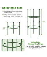 Sugift 3-Pack Garden Trellis 60 Inch Tall Plant Support Stands with Clips and Ties-s