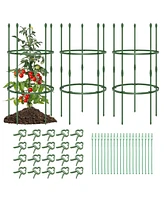 Sugift 3-Pack Garden Trellis 60 Inch Tall Plant Support Stands with Clips and Ties-s