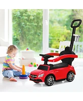 Sugift 3-in-1 Mercedes Benz Ride-on Toddler Sliding Car-Red
