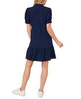 CeCe Women's Open Collar Hidden Placket Dress