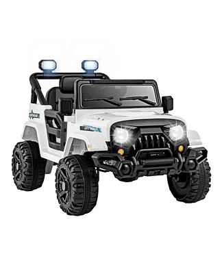 Hongge 12V Kids Ride on Truck Car with Remote Control Threaded Wheels and 3 Speeds