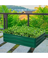 Sugift 40 Inch x 32 Inch Patio Raised Garden Bed for Vegetable Flower Planting