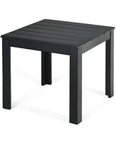 Sugift Wooden Square Patio Coffee Bistro Table-Black