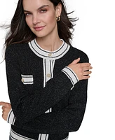 Karl Lagerfeld Paris Women's 4-Pocket Embellished Cardigan