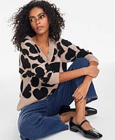 On 34th Heart Print Sweater Jeans Exclusively At Macys