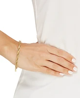 Polished Interlocking Link Bracelet in 14k Yellow Gold