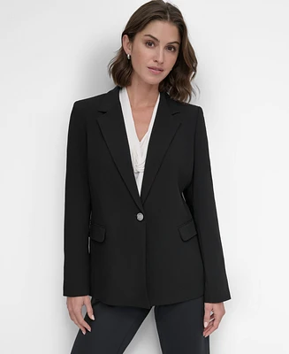 Dkny Women's Chain Belted One-Button Blazer