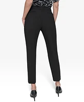 Karl Lagerfeld Paris Women's Tab-Waist Slim Ankle Pants