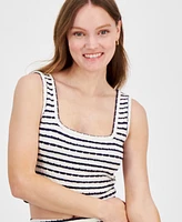 Planet Heart Juniors' Textured Knit Cropped Tank Top