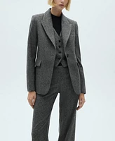 Mango Women's Marbled Wool Suit Pants