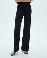 Mango Women's Fine-Knit Wide Leg Pants