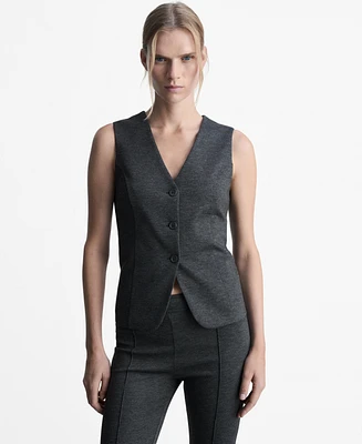 Mango Women's Buttons Detail Fitted Vest