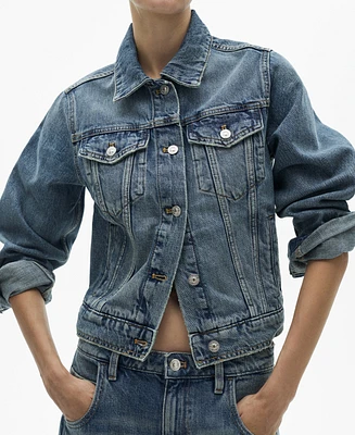 Mango Women's Pocketed Denim Jacket