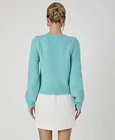 French Connection Women's Braided-Trim Fluffy-Knit Sweater