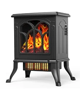 Sugift 16in 1500W Electric Fireplace 3D Flame Space Heater, Stove Heater