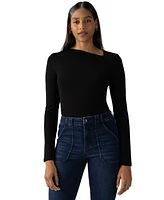 Sanctuary Women's Asymmetrical-Neck Long-Sleeve Top