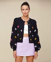 Avec Les Filles Women's Popcorn Texture Cardigan