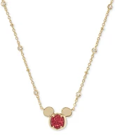 Disney | Kendra Scott 14k Gold-Plated Cubic Zirconia & Stone Mickey Mouse 14" Adjustable Pendant Necklace