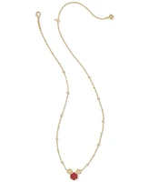 Disney | Kendra Scott 14k Gold-Plated Cubic Zirconia & Stone Mickey Mouse 14" Adjustable Pendant Necklace