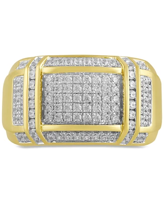 Men's Diamond Cluster Ring (1/2 ct. t.w.) 18k Yellow Gold-Plated Sterling Silver (Also Silver)