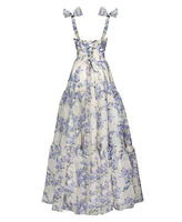 Milla Women's Hydrangea Tender Floral Maxi Tie-Strap Dress