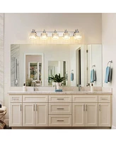 gaomon Modern Chrome Led Crystal Bathroom Vanity Lights Over Mirror -Light Wall Fixtures