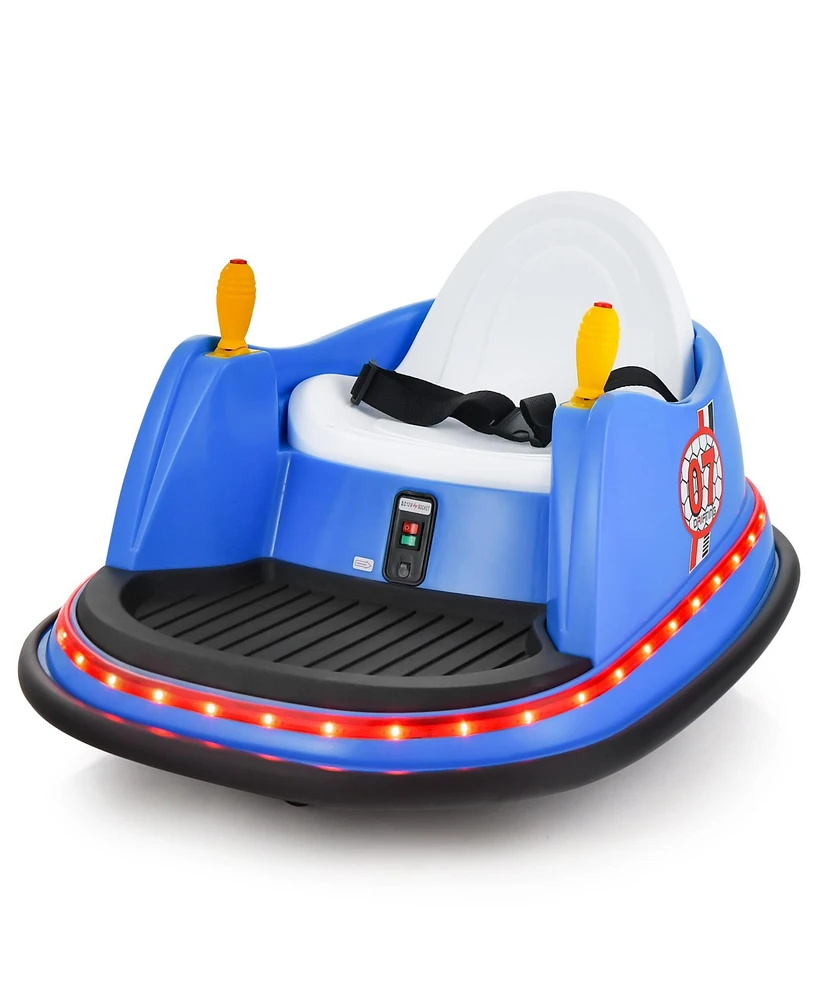 Hongge 12V Electric Kids Ride On Bumper Car with Flashing Lights for Toddlers