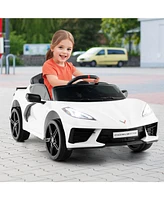 Hongge 12V Electric Kids Ride On Car Licensed Chevrolet Corvette C8 with Remote Control Ages 3+ Years Old