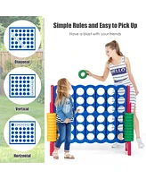 Sugift Jumbo 4-to-Score Giant Game Set with 42 Jumbo Rings and Quick-Release Slider-Red