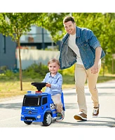 Sugift Mercedes Benz Kids Ride On Push Licensed Police Car-Blue