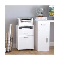 Slickblue White File Cabinet and Storage Cabinet for Office Organization, Stylish Design with Multiple Drawers and Shelves