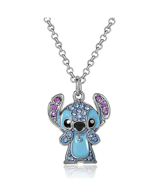 Disney Lilo & Stitch Pave Crystal Pendant Necklace - Cute Character Jewelry