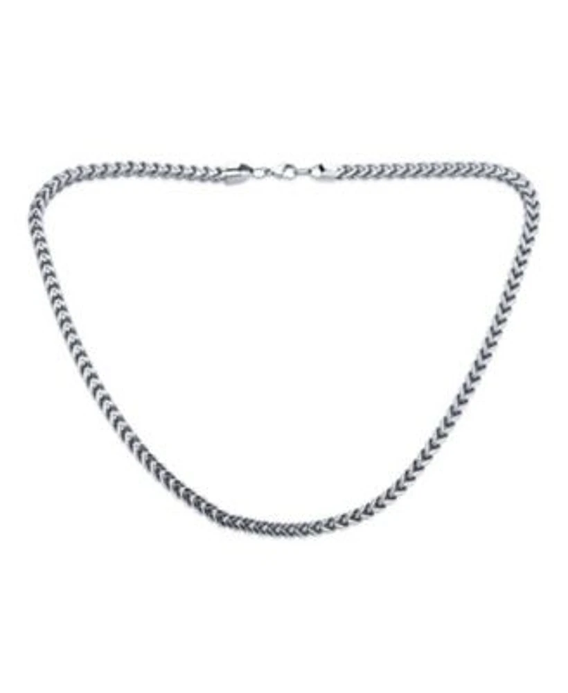 Bling Jewelry Heavy Duty Biker Gold Plated Silver Tone Stainless Steel 6MM Flat Square Wheat Link Foxtail Chain Necklace
