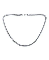 Bling Jewelry Heavy Duty Biker Gold Plated Silver Tone Stainless Steel 6MM Flat Square Wheat Link Foxtail Chain Necklace