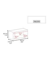 Fm Furniture Hard Rock Wall Cabinet in Melamine with Open Storage, Black