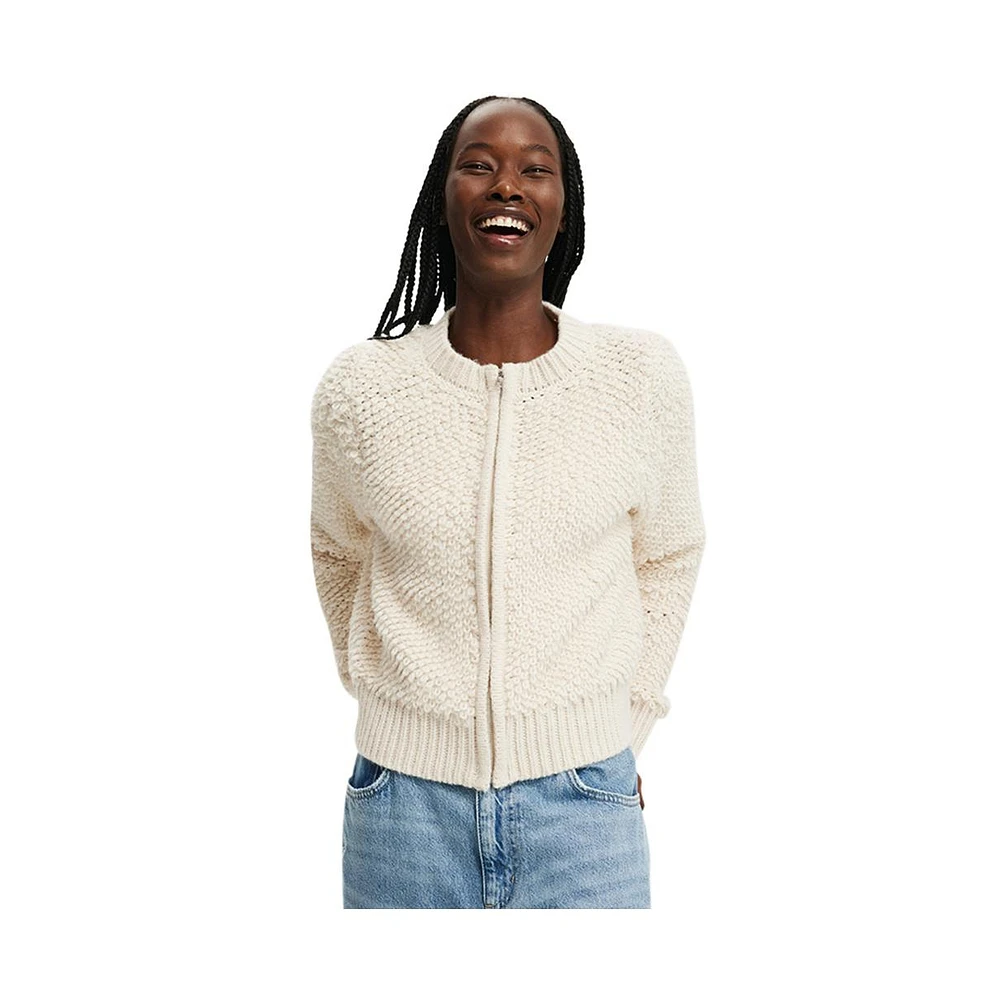 Cotton On Women's Shaggy Crew Texture Cardigan