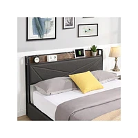 gaomon Full Bed Frame, Full Size Bed , Storage Headboard With Charging Station, Solid And Stable, Noise Free, No Box Spring Needed, Easy Assembly