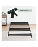 gaomon Bed Frame,6 Inch Metal Frame Heavy Duty Platform Sturdy Steel Slat Noise Free No Box Spring Needed With Huge Storage Space