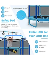 Gymax 5FT Kids 3-in-1 Game Seamless Trampoline W/ Enclosure Net Spring Pad In/ Outdoor