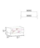 Fm Furniture Glendale Coffee Table with Flip-Down Door in Melamine, Black