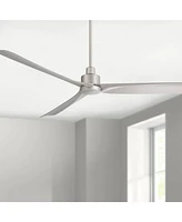 Casa Vieja 60" Sailplane Modern Industrial Indoor Outdoor Ceiling Fan 3 Blade Remote Control Silver Finish Blades Bedroom Patio Living Room Kitchen Po
