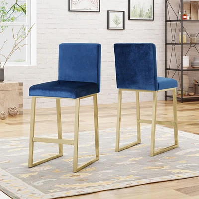 Luxurious Velvet Barstools: Modern Glam With Iron Legs