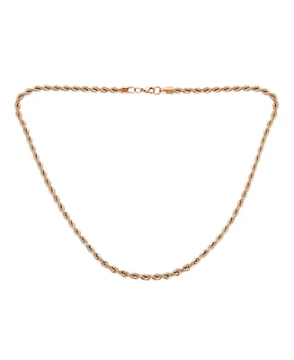 Bling Jewelry Urban Biker Hip Hop Heavy Strong 5MM Thick Strong Twist Cable Rope Chain Necklace Rose Gold Tone Stainless Steel