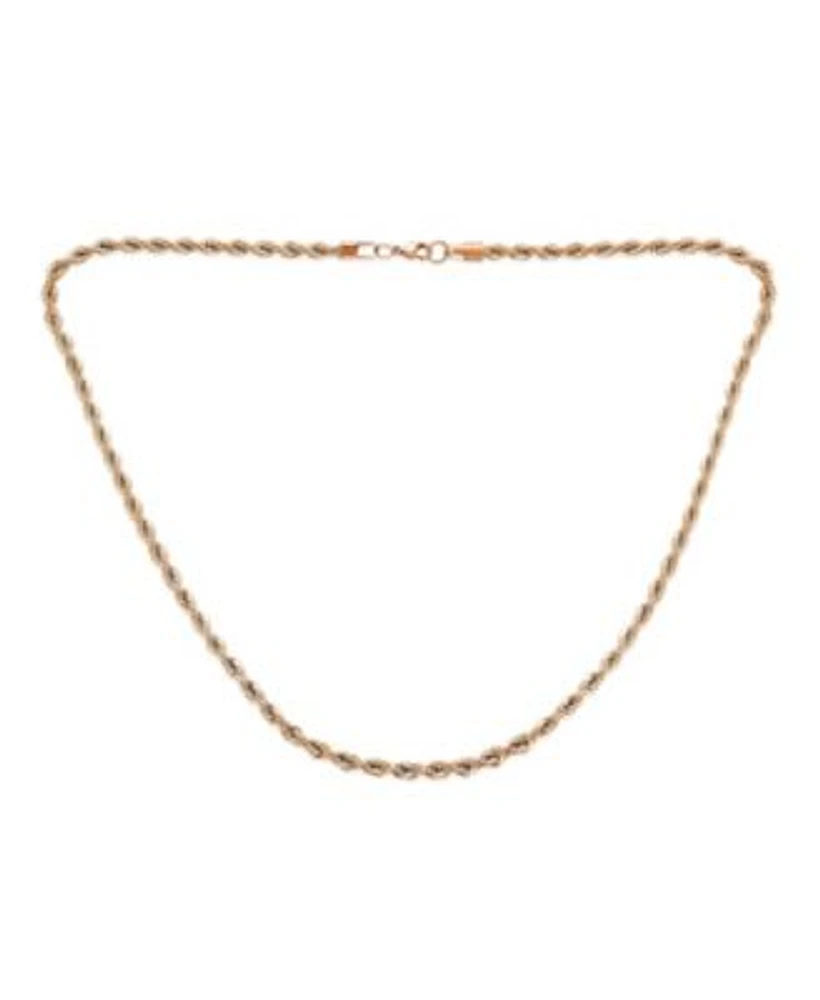 Bling Jewelry Rose Gold Tone Rope Chain 5mm Necklace Stainless Steel