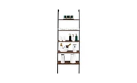 Slickblue Industrial Wall-Mounted Bookcase 5-Tier Open Ladder Shelf with Metal Frame for Stylish Storage